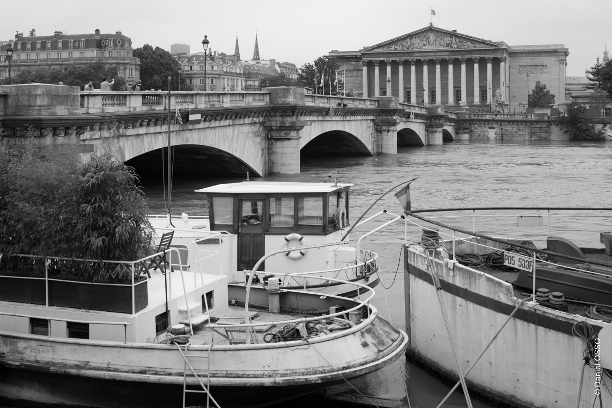 Paris, crue de la Seine - juin 2016 - Pont de la Concorde et l'Assemblée Nationale.